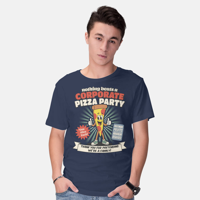 Corporate Pizza Party-Mens-Basic-Tee-RoboMega
