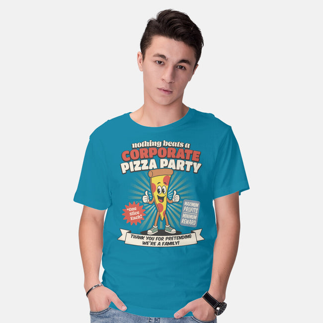 Corporate Pizza Party-Mens-Basic-Tee-RoboMega