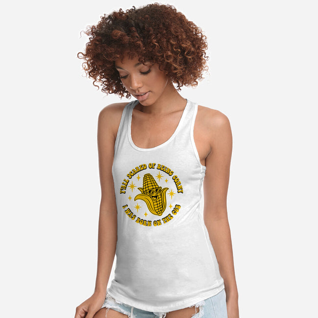 Being Corny-Womens-Racerback-Tank-RoboMega