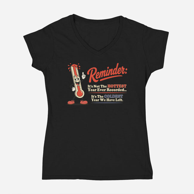 Coldest Year We Have Left-Womens-V-Neck-Tee-RoboMega
