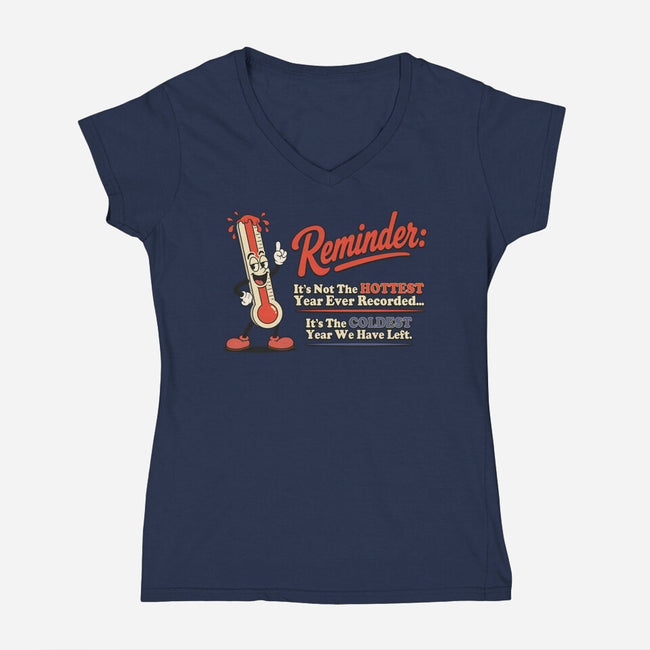 Coldest Year We Have Left-Womens-V-Neck-Tee-RoboMega