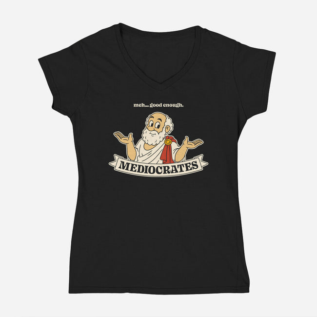Meh Good Enough-Womens-V-Neck-Tee-RoboMega