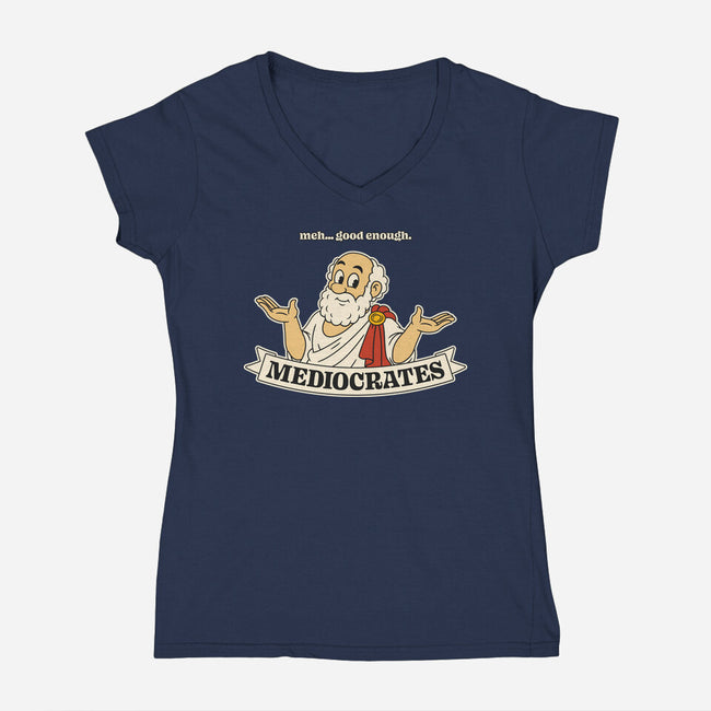 Meh Good Enough-Womens-V-Neck-Tee-RoboMega