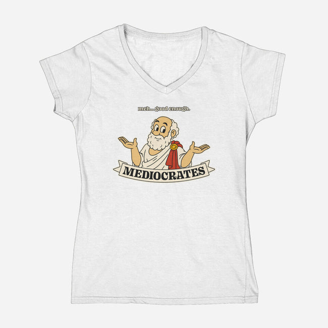 Meh Good Enough-Womens-V-Neck-Tee-RoboMega