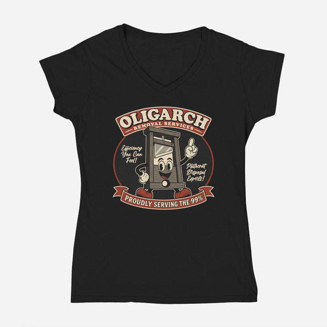 Oligarch Removal Services-Womens-V-Neck-Tee-RoboMega