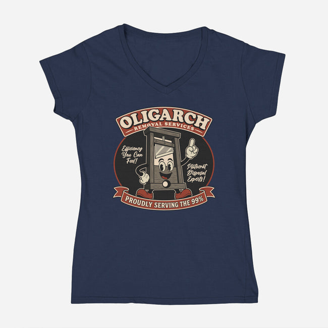 Oligarch Removal Services-Womens-V-Neck-Tee-RoboMega