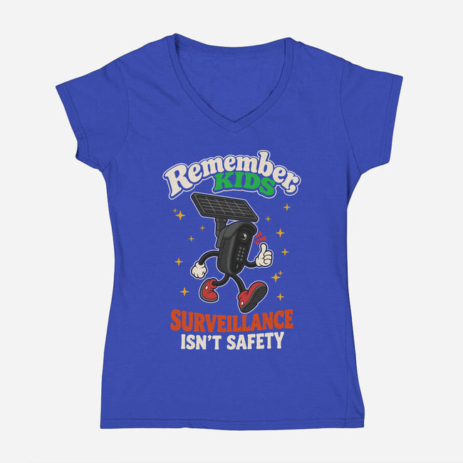 Surveillance Isn't Safety-Womens-V-Neck-Tee-RoboMega
