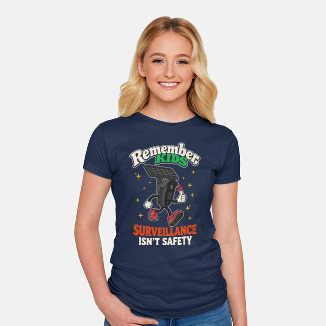 Surveillance Isn't Safety-Womens-Fitted-Tee-RoboMega