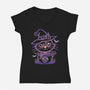 Starry Cat Witch-Womens-V-Neck-Tee-jrberger