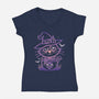 Starry Cat Witch-Womens-V-Neck-Tee-jrberger