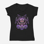 Starry Bat Skull-Womens-V-Neck-Tee-jrberger
