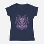 Starry Bat Skull-Womens-V-Neck-Tee-jrberger