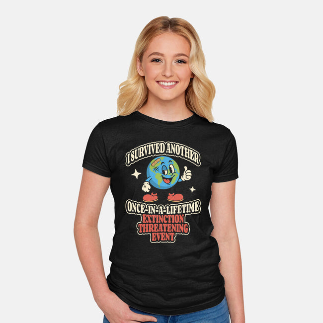 I Survived Another Extinction Event-Womens-Fitted-Tee-RoboMega