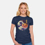 The Great Spooky Wave-Womens-Fitted-Tee-GODZILLARGE