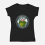 Piranha Pipe Conspiracy Club-Womens-V-Neck-Tee-GODZILLARGE