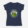 Piranha Pipe Conspiracy Club-Womens-V-Neck-Tee-GODZILLARGE