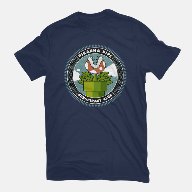 Piranha Pipe Conspiracy Club-Womens-Fitted-Tee-GODZILLARGE
