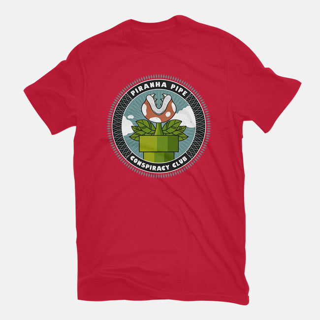 Piranha Pipe Conspiracy Club-Mens-Heavyweight-Tee-GODZILLARGE