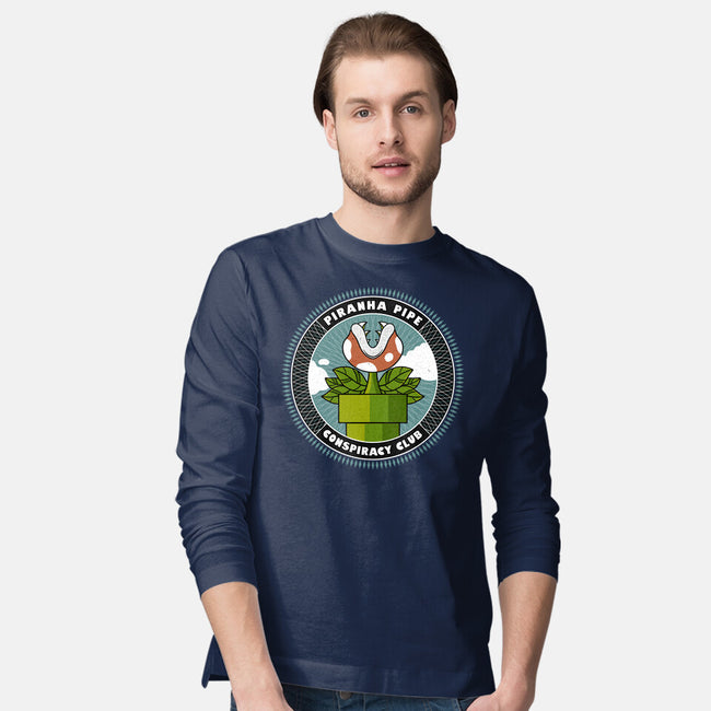 Piranha Pipe Conspiracy Club-Mens-Long Sleeved-Tee-GODZILLARGE