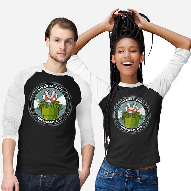 Piranha Pipe Conspiracy Club-Unisex-Baseball-Tee-GODZILLARGE