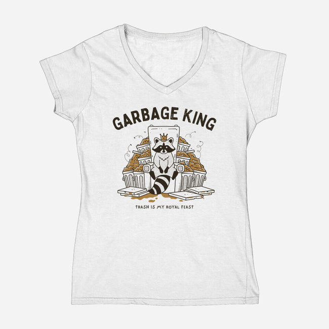 Garbage King-Womens-V-Neck-Tee-GODZILLARGE
