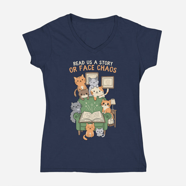Read Us A Story-Womens-V-Neck-Tee-GODZILLARGE