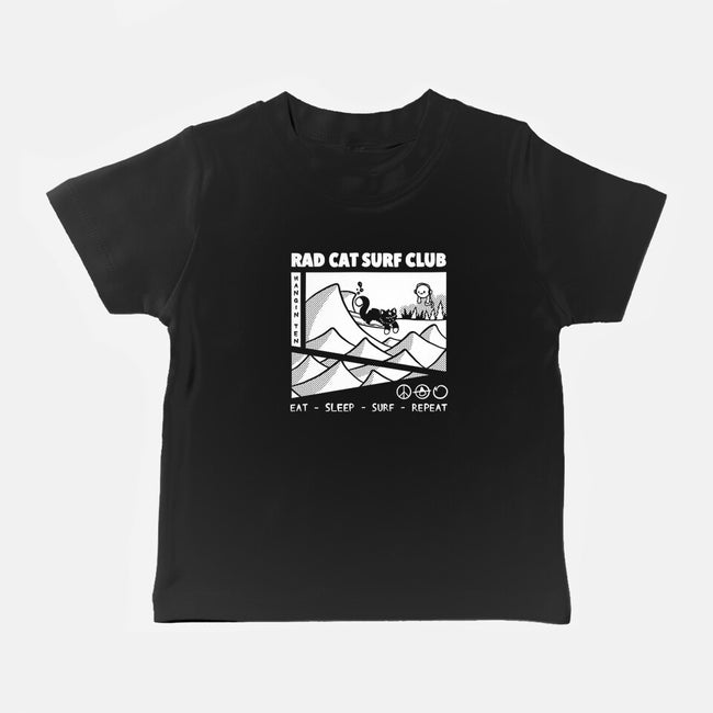 Rad Cat Surf Club-Baby-Basic-Tee-Foksy Art