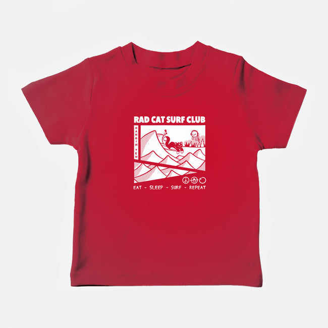 Rad Cat Surf Club-Baby-Basic-Tee-Foksy Art