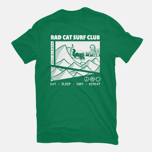 Rad Cat Surf Club-Unisex-Basic-Tee-Foksy Art