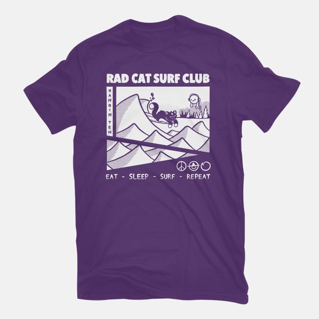 Rad Cat Surf Club-Womens-Basic-Tee-Foksy Art