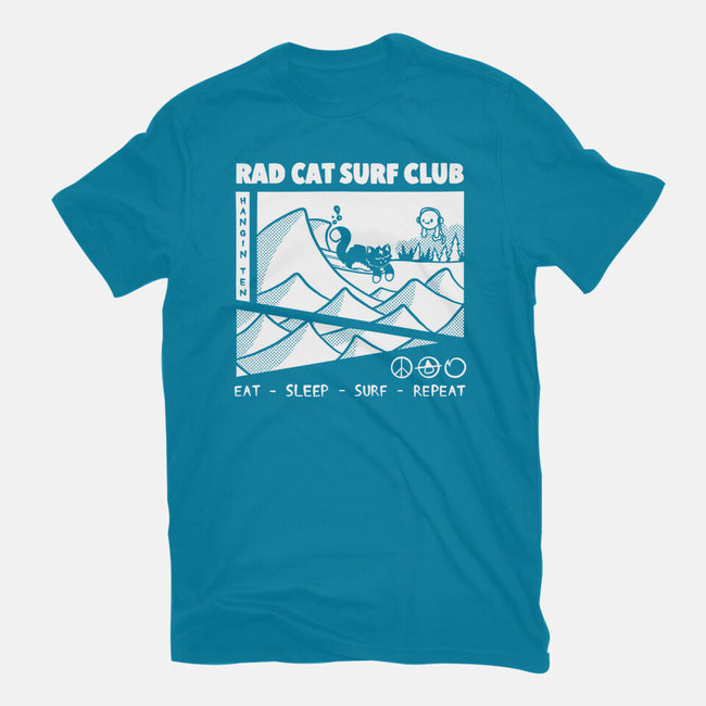 Rad Cat Surf Club-Unisex-Basic-Tee-Foksy Art