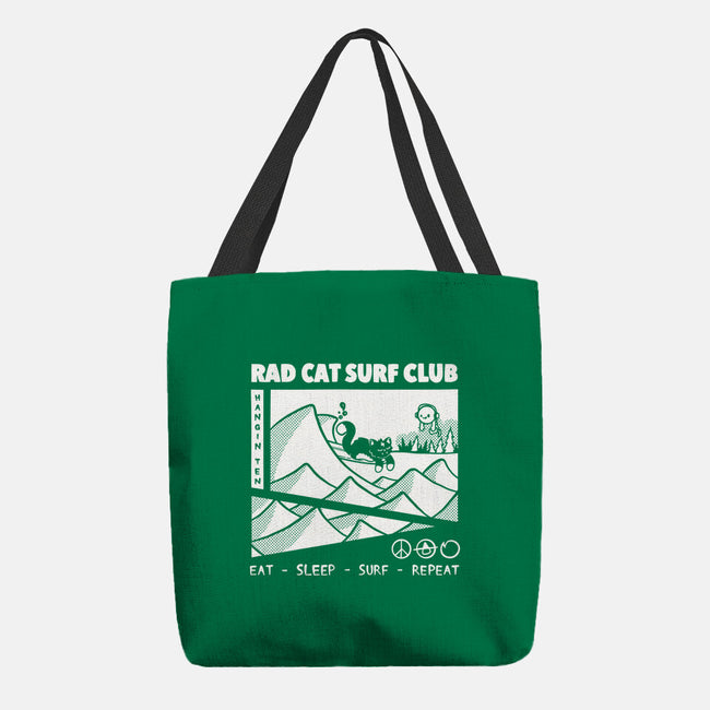 Rad Cat Surf Club-None-Basic Tote-Bag-Foksy Art