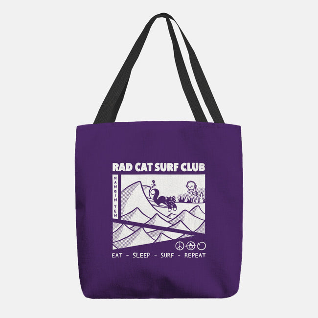 Rad Cat Surf Club-None-Basic Tote-Bag-Foksy Art