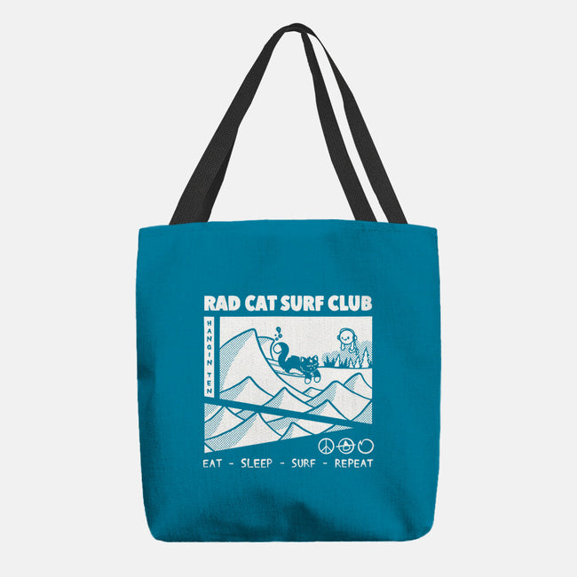 Rad Cat Surf Club-None-Basic Tote-Bag-Foksy Art