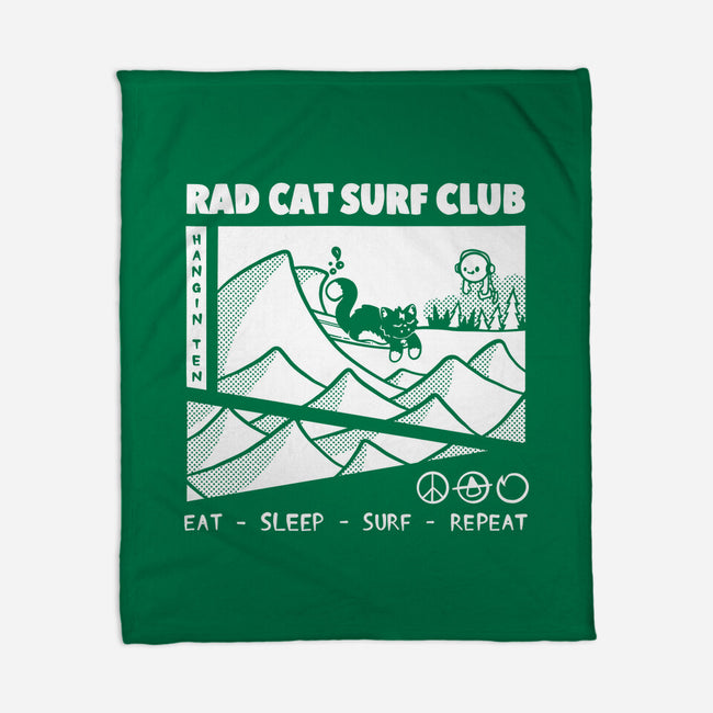 Rad Cat Surf Club-None-Fleece-Blanket-Foksy Art