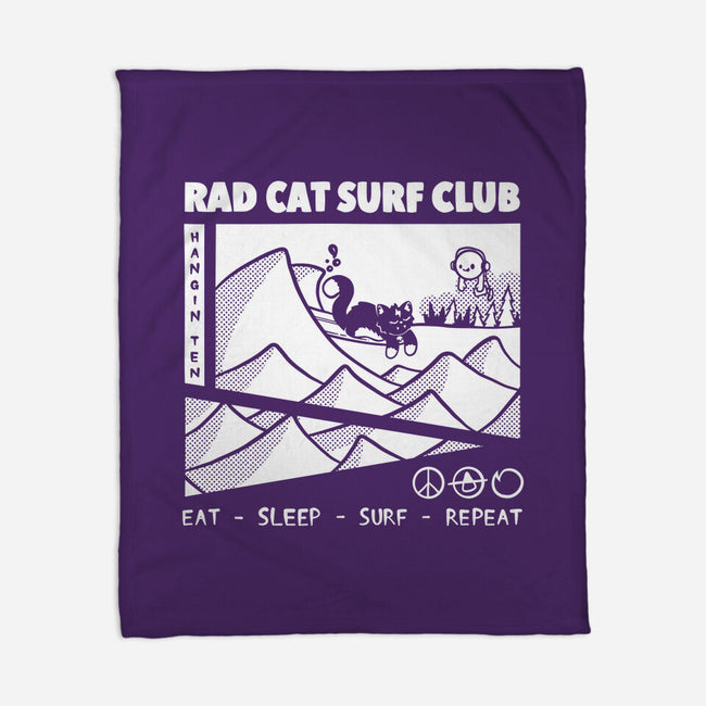 Rad Cat Surf Club-None-Fleece-Blanket-Foksy Art