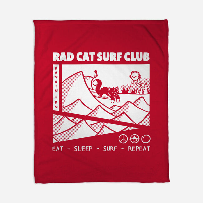 Rad Cat Surf Club-None-Fleece-Blanket-Foksy Art
