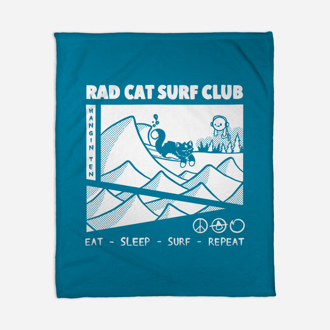 Rad Cat Surf Club-None-Fleece-Blanket-Foksy Art