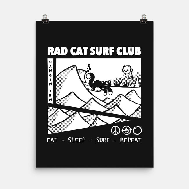 Rad Cat Surf Club-None-Matte-Poster-Foksy Art