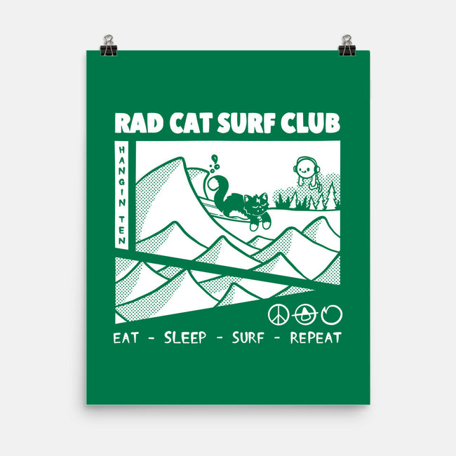 Rad Cat Surf Club-None-Matte-Poster-Foksy Art