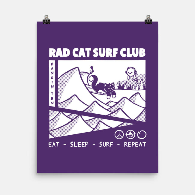 Rad Cat Surf Club-None-Matte-Poster-Foksy Art