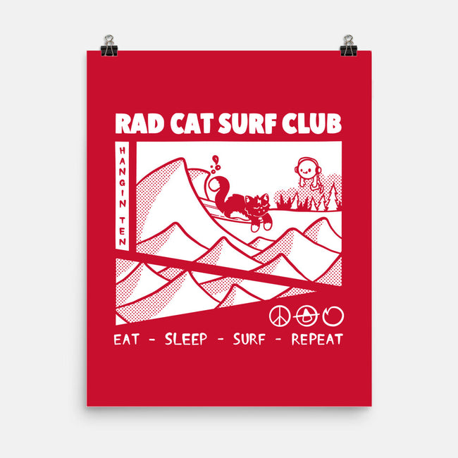Rad Cat Surf Club-None-Matte-Poster-Foksy Art