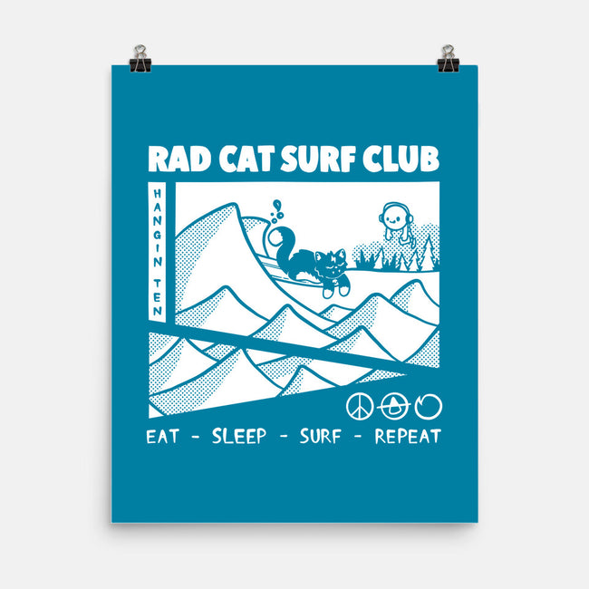 Rad Cat Surf Club-None-Matte-Poster-Foksy Art