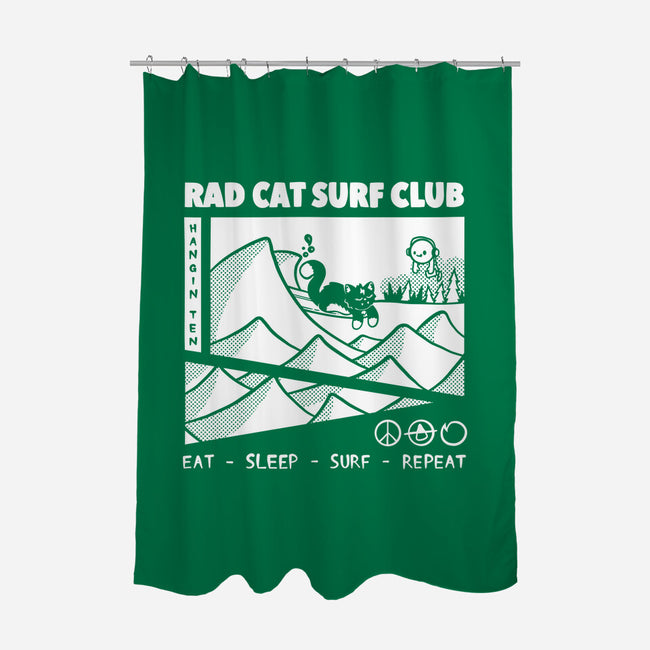 Rad Cat Surf Club-None-Polyester-Shower Curtain-Foksy Art