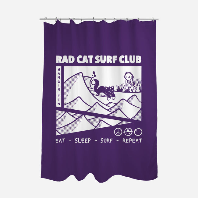 Rad Cat Surf Club-None-Polyester-Shower Curtain-Foksy Art