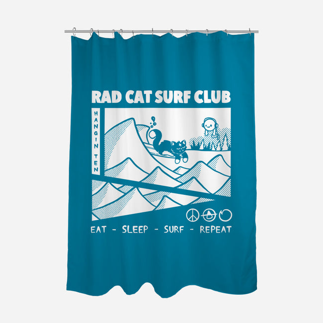 Rad Cat Surf Club-None-Polyester-Shower Curtain-Foksy Art