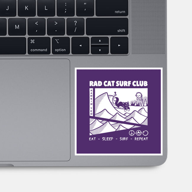 Rad Cat Surf Club-None-Glossy-Sticker-Foksy Art