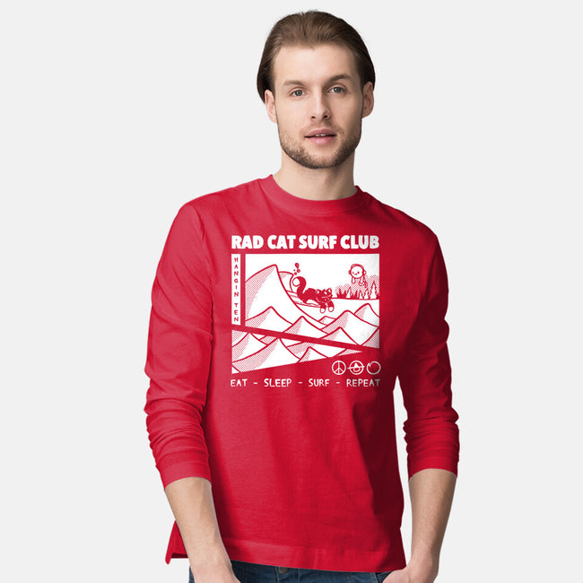 Rad Cat Surf Club-Mens-Long Sleeved-Tee-Foksy Art