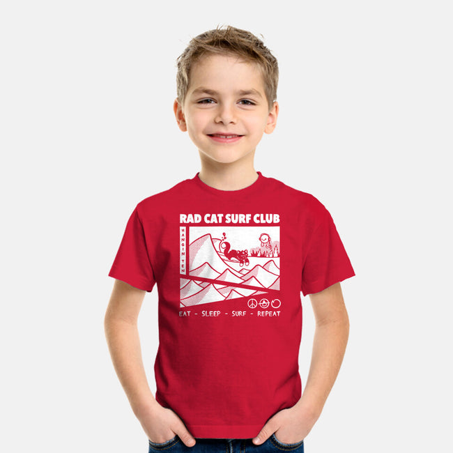 Rad Cat Surf Club-Youth-Basic-Tee-Foksy Art