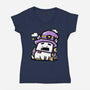Witch Dog Doodle-Womens-V-Neck-Tee-bloomgrace28